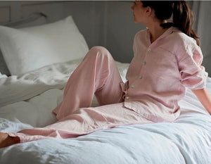 Pink 100% French Linen Pajamas