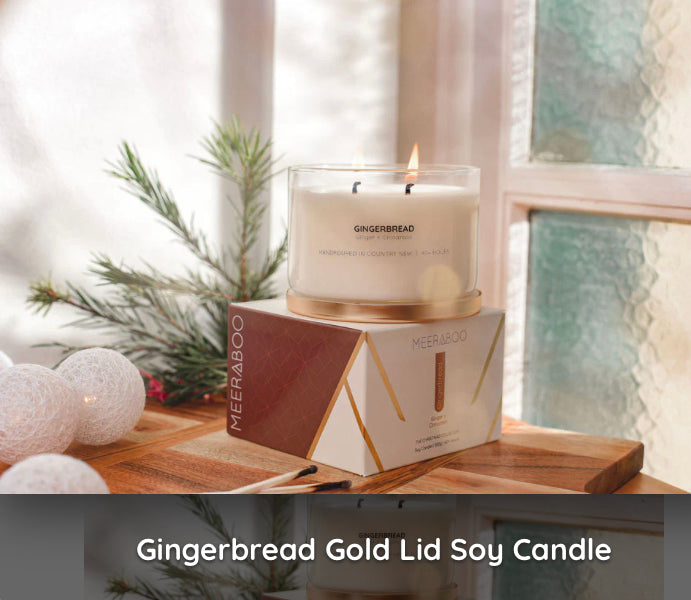 Ginger and Cinnamon Gold Lidded Christmas Candle